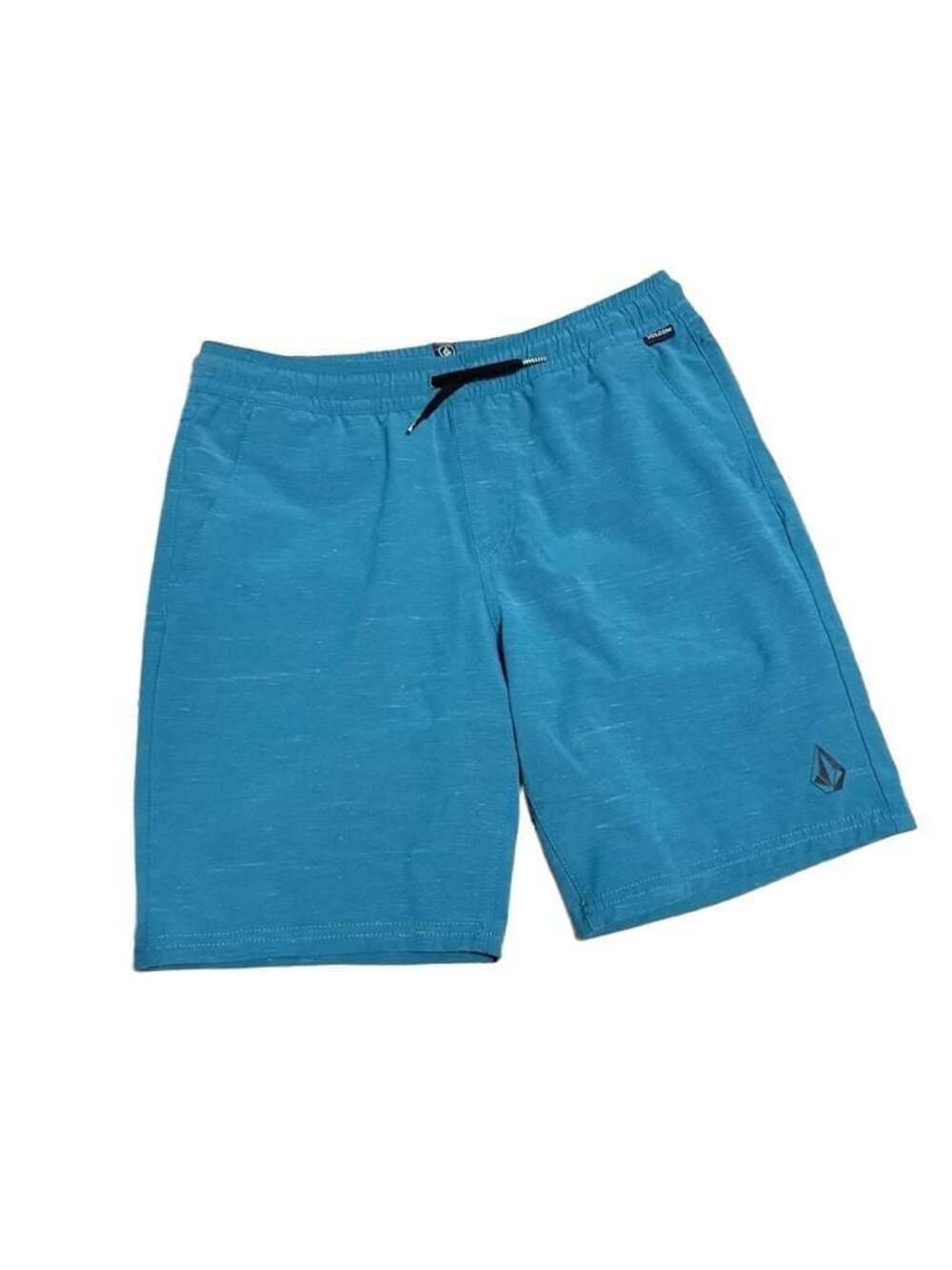 Volcom Boys Understone 18" Elastic Waist Hybrid Shorts, Blue, 14Y XL